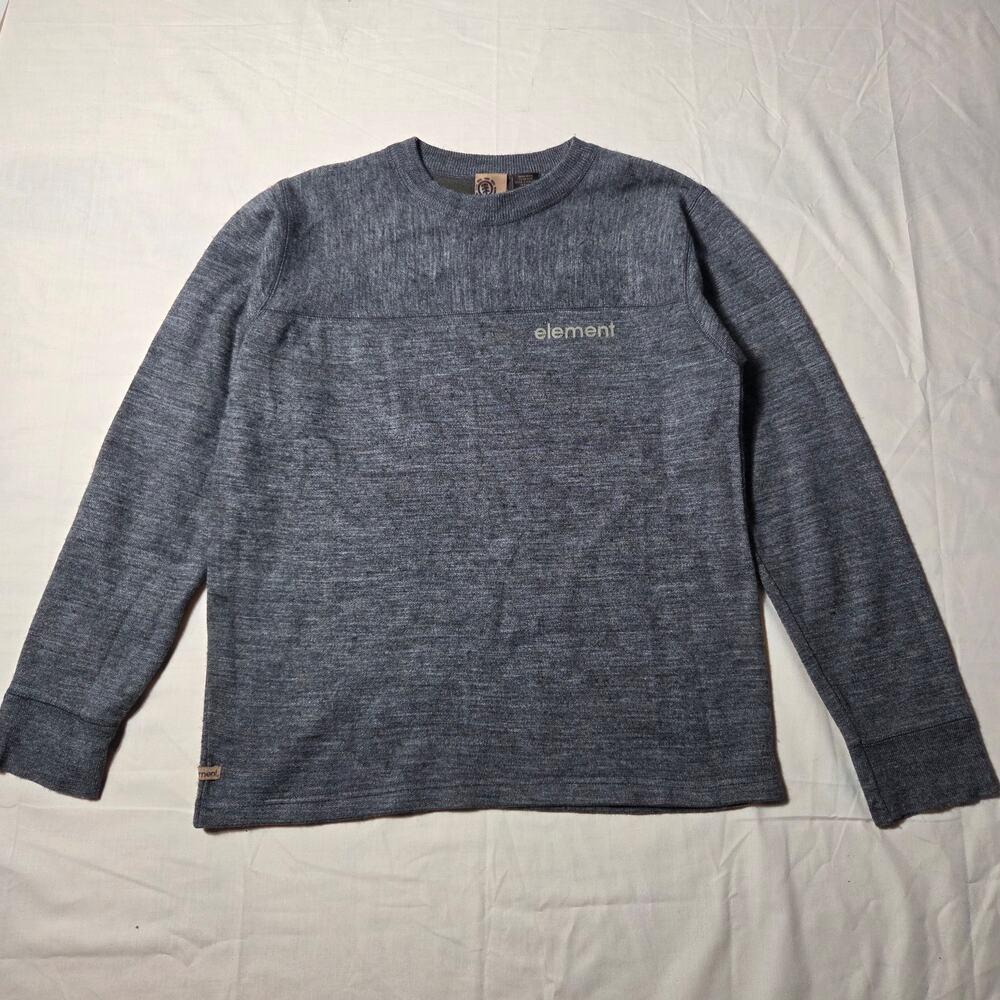Element Wood & Thread Men’s Small Knit Sweater Grey Long Sleeve Wool Blend